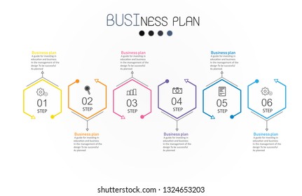 diagram Business and Education By Step 6 Stepsdesign  vector illustration