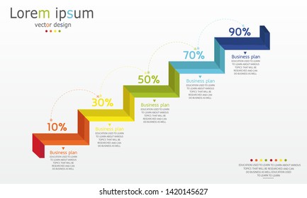 diagram Business and Education By Step 5 Stepsdesign  vector illustration