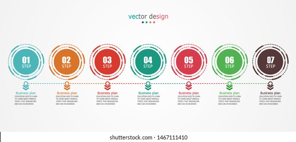 diagram Business and Education By Step 7 Stepsdesign  vector illustration