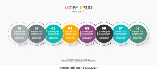 diagram Business and Education By Step 8 Stepsdesign  vector illustration