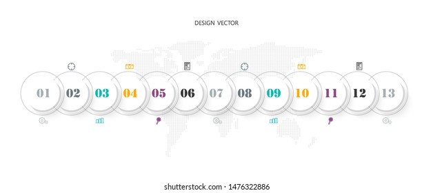 diagram Business and Education By Step 13 Stepsdesign  vector illustration