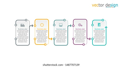 diagram Business and Education By Step 5 Stepsdesign  vector illustration