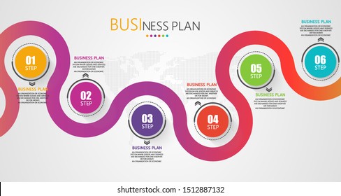 diagram Business and Education By Step 6 Stepsdesign  vector illustration