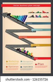 Diagram business plan concept With truck, Modern Design template / infographics