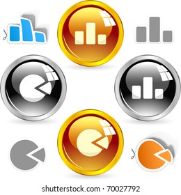 Diagram buttons. Vector illustration.