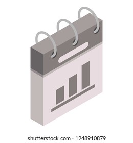 Diagram calendar icon. Isometric of diagram calendar vector icon for web design isolated on white background