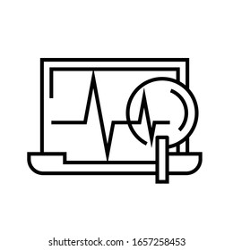 Diagrama cambiar icono de línea, signo de concepto, ilustración de vector de contorno, símbolo lineal.