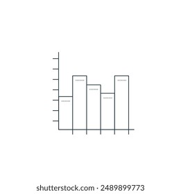 Diagram chart and documents minimalistic line icon bar graphs document outline diagram graph icon silhouette business histograms icon symbol on white background financial increase 