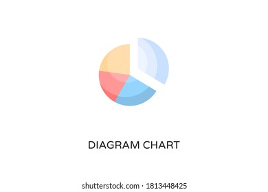 Icono plano de diagrama de diagrama en vector. Logotipo