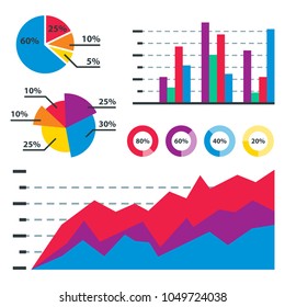 Diagram chart graph elements vector business infographic flow sheet data template arrows and circle progress diagrammatic report