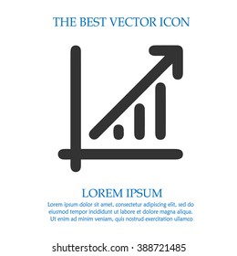 Diagram chart graph up growth isolated vector icon. Business success symbol.