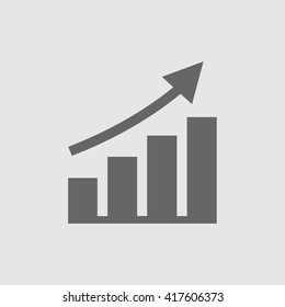 Diagram chart graph up growth isolated vector icon. Business success symbol.