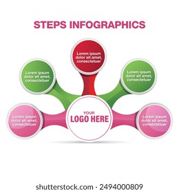 diagram, chart, graph, vector, circular, 5, 4, step, 6, 3, part, 7, 8, business, template, presentation, strategy, data, background, concept, information, plan, pattern, layout, success