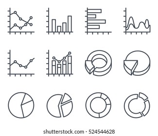 Diagram Chart Icon Line Outlined Vector Business