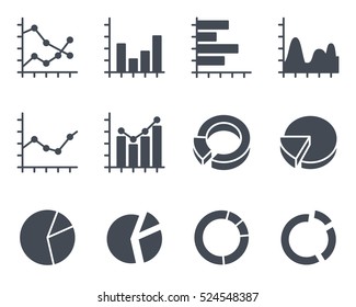 Diagram Chart Icon Vector Business Solid Glyph silhouette