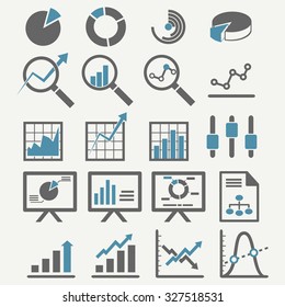 Diagram and chart illustration trendy vector set