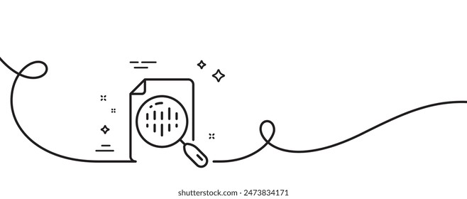 Diagrammliniensymbol. Durchgehend eine Zeile mit Curl. Analytics-Diagrammzeichen. Symbol für Marktanalysen. Analysetafel - eine Umrissleiste. Loop-Kurvenmuster. Vektorgrafik
