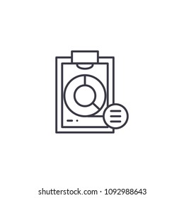 Diagram chart linear icon concept. Diagram chart line vector sign, symbol, illustration.