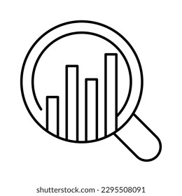 diagram chart and search data analytic outline icon vector illustration