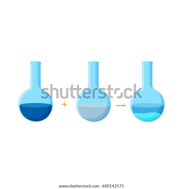 Diagram Chemical Experiment Which Shows Reaction Stock Vector (Royalty ...