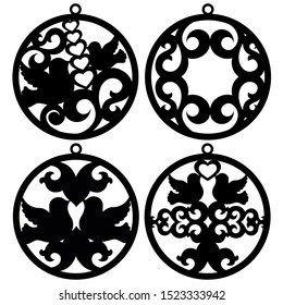 diagram of christmas balls for laser cutting