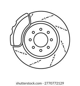Diagram of a circular object with internal components and a cutaway section Vector
