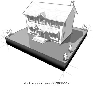 diagram of a classic colonial house