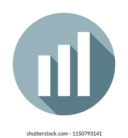 diagram columns icon in Flat long shadow. One of web collection icon can be used for UI/UX