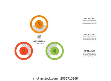 Diagram concept for infographic with 3 steps, options, parts or processes. Business data visualization.