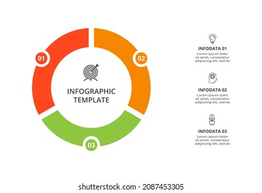 Diagram concept for infographic with 3 steps, options, parts or processes. Business data visualization.