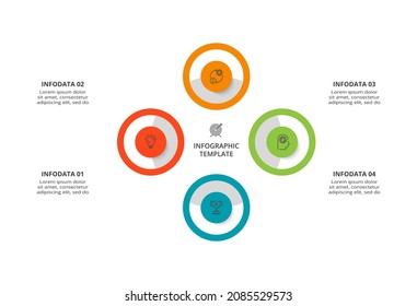 Diagram concept for infographic with 4 steps, options, parts or processes. Business data visualization.