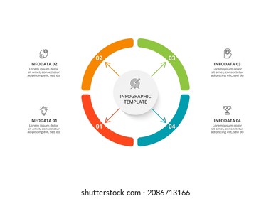 Diagram concept for infographic with 4 steps, options, parts or processes. Business data visualization.