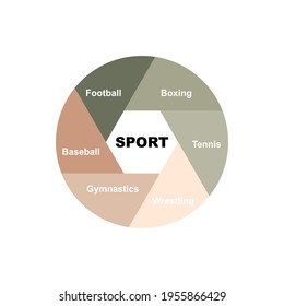 Diagram concept with Sport text and keywords. EPS 10 isolated on white background