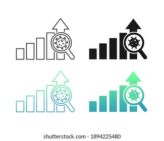 Diagram of coronavirus cases symbol concept. Illustration vector