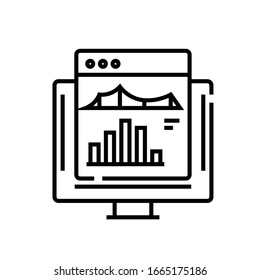Diagram data line icon, concept sign, outline vector illustration, linear symbol.