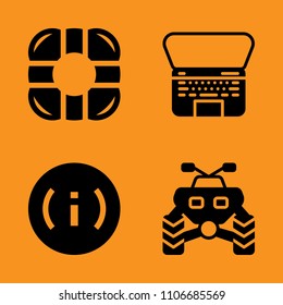diagram, driving, power and computer icons set. Vector illustration for web and design