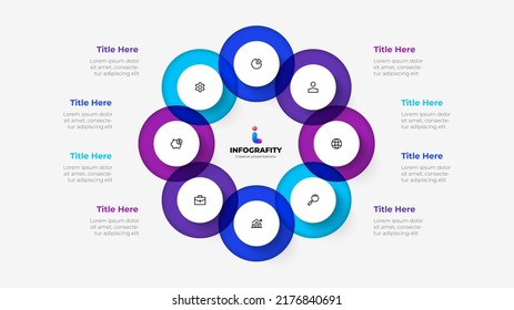 Diagram Eight Steps Slide Business Presentation Stock Vector (Royalty ...