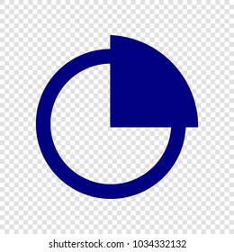 Diagram element icon. Vector. Navy blue flat icon on transparent background.