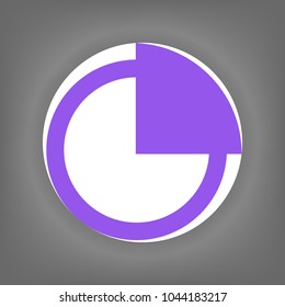 Diagram element icon. Vector. Violet icon on white circle with shadow at gray background.