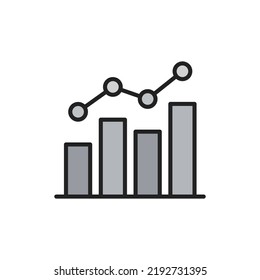 Diagram financial thin line icon. Colourful linear symbol. Vector illustration.