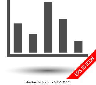 Diagram with five column icon. Info graphic sign logo. Simple diagram vector illustration isolated on a white background.