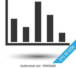 Diagram with five column icon. Info graphic sign logo. Simple diagram vector illustration isolated on a white background.