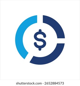 Diagrama de Ilustración vectorial de icono azul plano