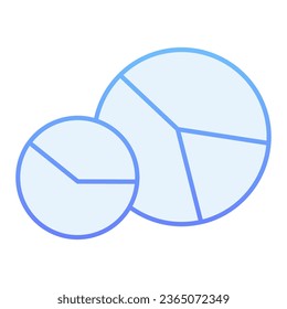 Diagram flat icon. Circle graph blue icons in trendy flat style. Pie chart gradient style design, designed for web and app. Eps 10