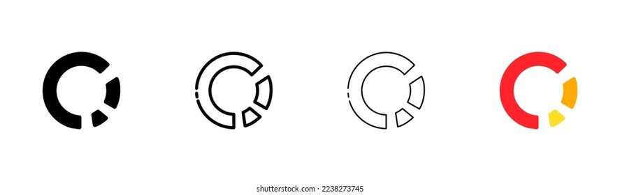 Diagram flat icon. Information, statistics, summary, ratio, sector, business, income, percentage, investment, economics, plan. Information concept. Vector flat icon on a whiote background