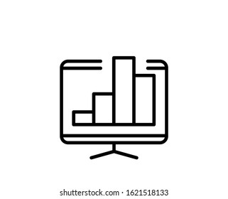 Diagram flat icon. Thin line signs for design logo, visit card, etc. Single high-quality outline symbol for web design or mobile app. Diagram outline pictogram.