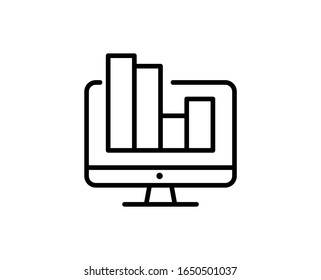 Icono plano de diagrama. Señales de línea delgada para el logotipo de diseño, tarjeta de visita, etc. Símbolo único de esquema de alta calidad para diseño web o aplicación móvil. Pictograma de esquema del diagrama.