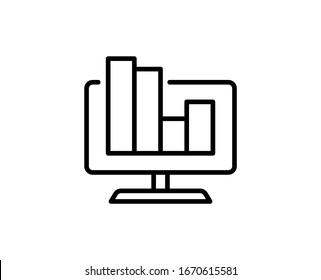 Diagram flat icon. Thin line signs for design logo, visit card, etc. Single high-quality outline symbol for web design or mobile app. Diagram outline pictogram.
