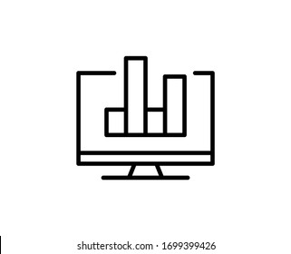 Diagram flat icon. Thin line signs for design logo, visit card, etc. Single high-quality outline symbol for web design or mobile app. Diagram outline pictogram.