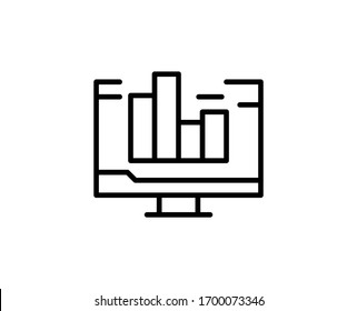 Icono plano de diagrama. Señales de línea delgada para el logotipo de diseño, tarjeta de visita, etc. Símbolo único de esquema de alta calidad para diseño web o aplicación móvil. Pictograma de esquema del diagrama.